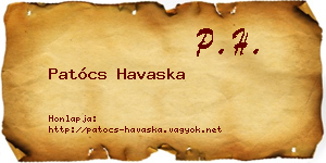 Patócs Havaska névjegykártya